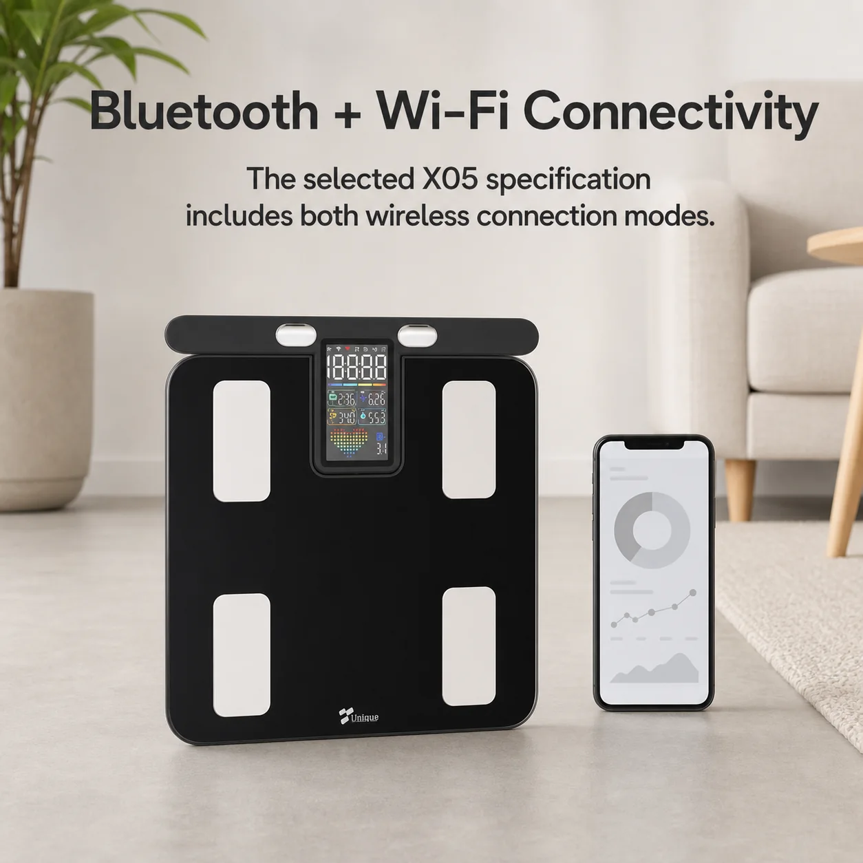Bluetooth and Wi-Fi connectivity for the selected X05 specification
