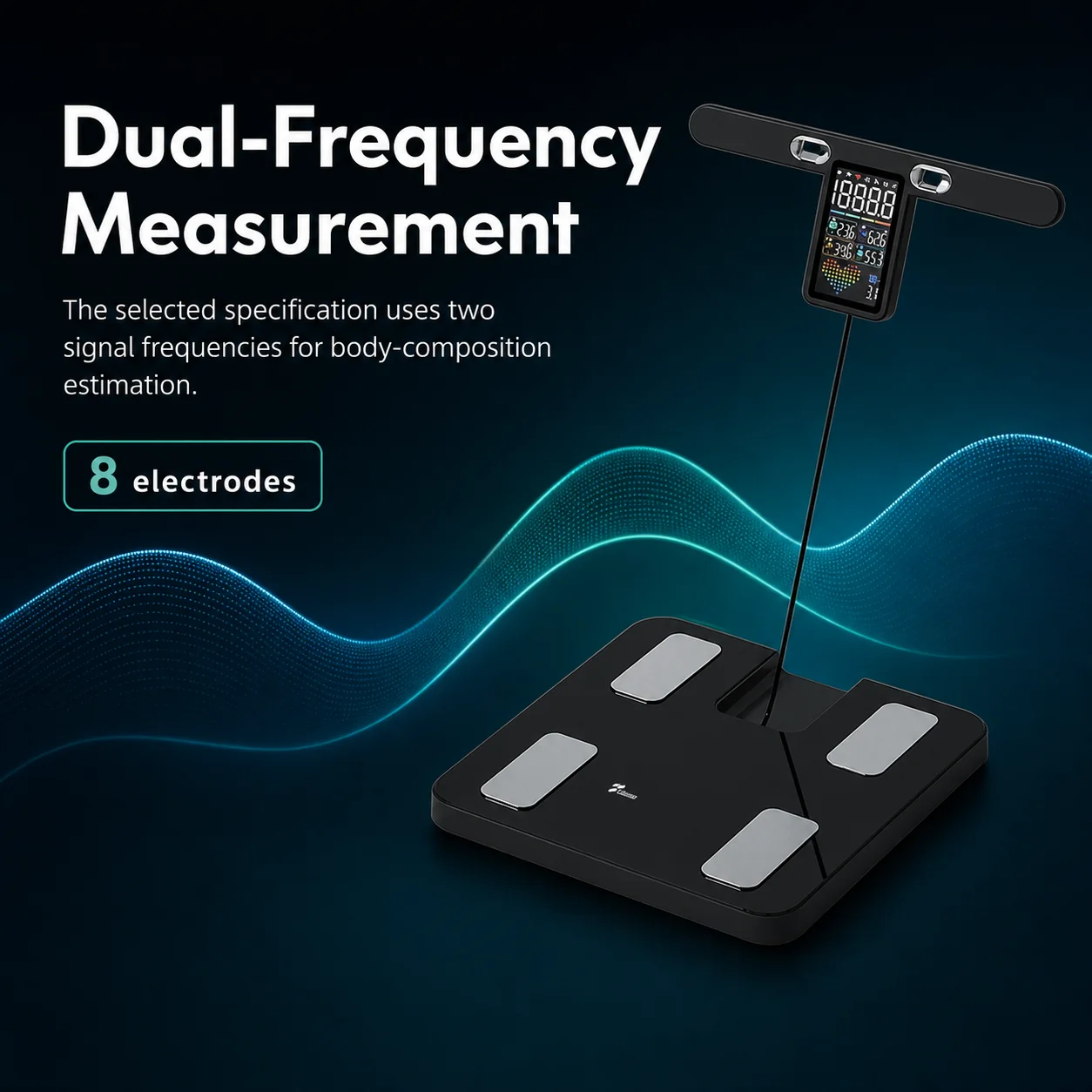 Dual-frequency measurement with eight electrodes
