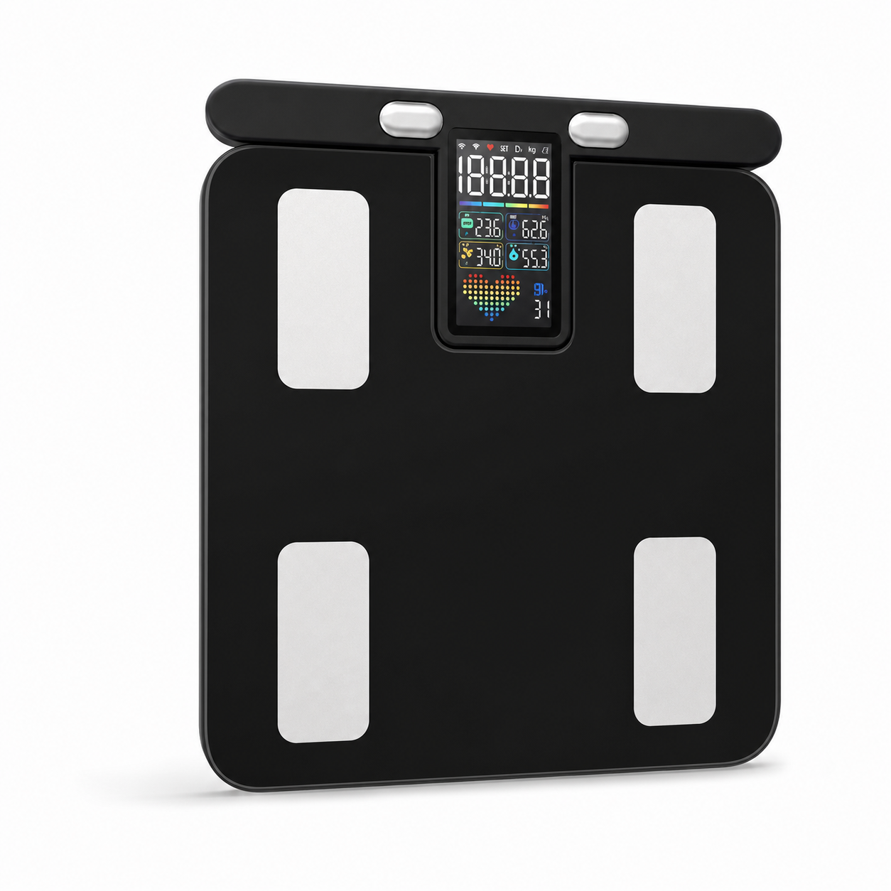 Three-quarter front view of the black CF625BLE+WIFI-X05 scale